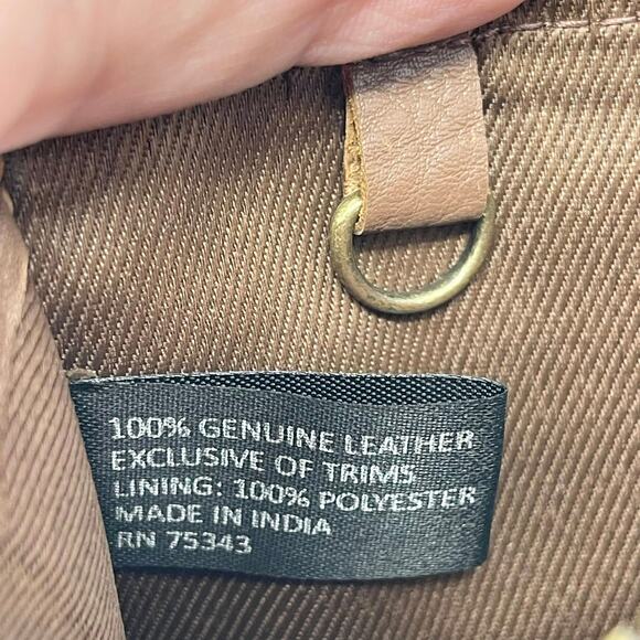 Leather Card Holder Wristlet Strap Womens Brown Pebble Leather Made in India - Picture 6 of 6